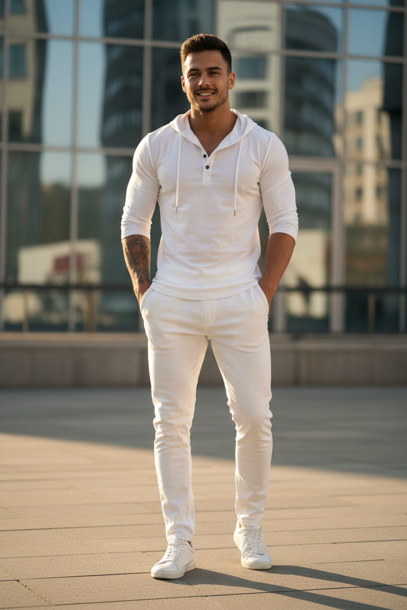 Chandail blanc plein corps