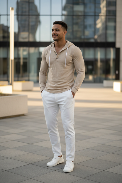 Chandail khaki plein corps