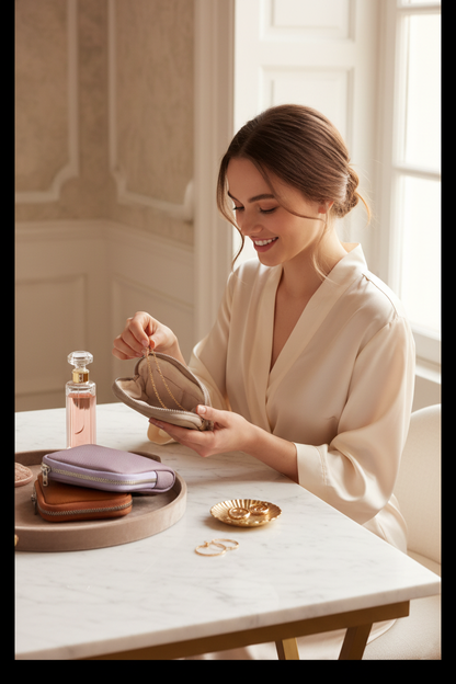 Pochettes bijoux lifestyle coiffeuse
