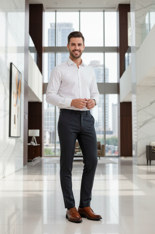Souliers brun bureau plein corps